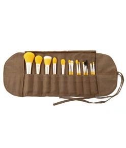 BDellium Tools - Yellow Bambu Complete 15pc. Brush Set With Roll-up Pouch -Cerave Shop 911yb b2 5