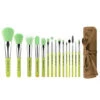 Green Bambu Complete 15pc. Brush Set With Roll-up Pouch -Cerave Shop MYQT Bdelliumtools Green Bambu 12