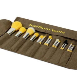 BDellium Tools - Yellow Bambu Complete 15pc. Brush Set With Roll-up Pouch -Cerave Shop bd set ybcomp15 02