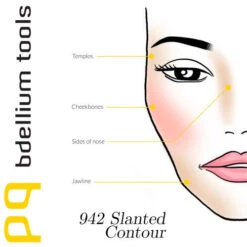 BDellium Tools - Maestro Line - 942 Slanted Contour Brush - Black -Cerave Shop bd facechart942 2