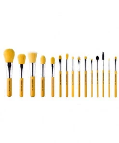 BDellium Tools - Yellow Bambu Complete 15pc. Brush Set With Roll-up Pouch -Cerave Shop yellowbambu15pcset1